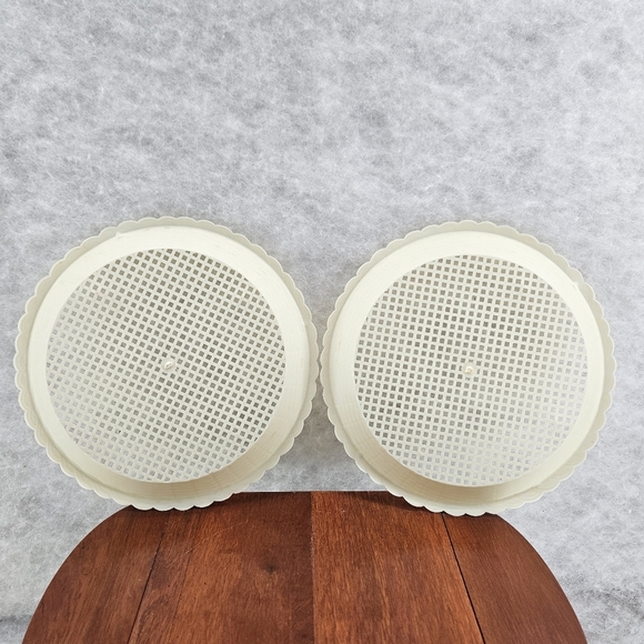 VTG Plastic Woven Paper Plate Holder‎ Basket Weave Scalloped Edge set/6 - Picture 5 of 12